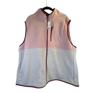 Hyba Women's Vest Size XXL Polar Colour Blocked Pink Tan Sleeveless